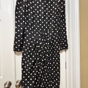 Vintage 100% Silk Maggie London Polka Dot Dress